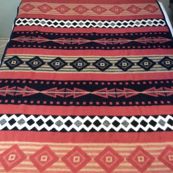 Vintage Biederlack of America Southwest Aztec Style Reversible Acrylic Blanket - Picture 12 of 15